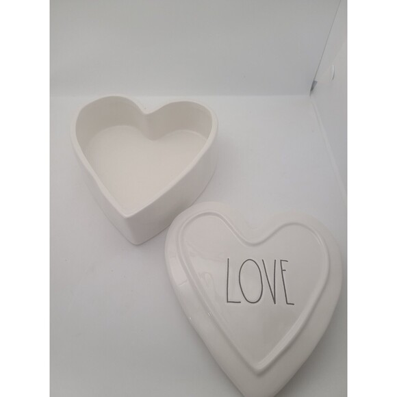 Rae Dunn Heart Shaped LOVE Trinket Jewelry Box Container Heart Valentine’s Gift - Picture 2 of 13